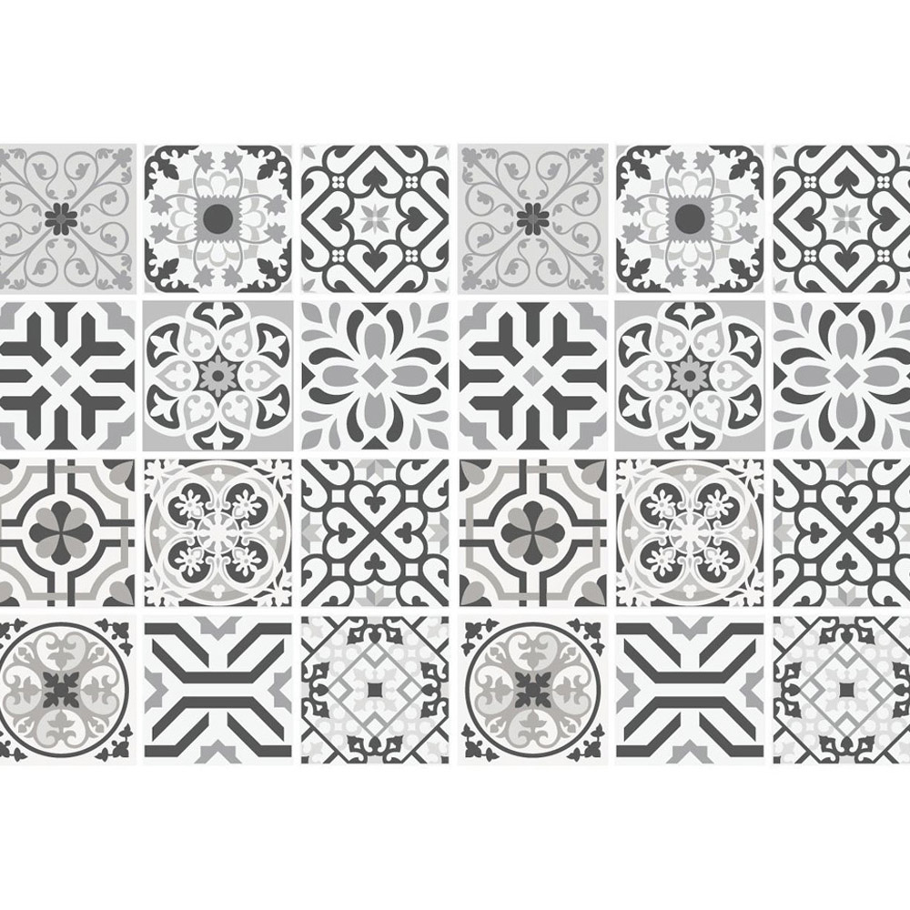 Walplus Novi Light Grey Cement Azulejo Self Adhesive Tile Sticker 24 Pack Image 4