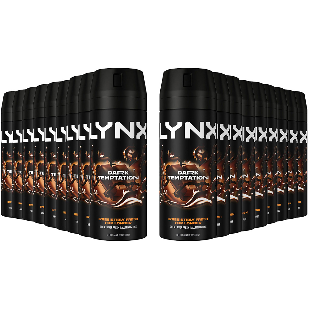 Lynx Dark Temptation Dark Chocolate 48H Protection Deodorant Body Spray 150ml 18 Pack Image 1