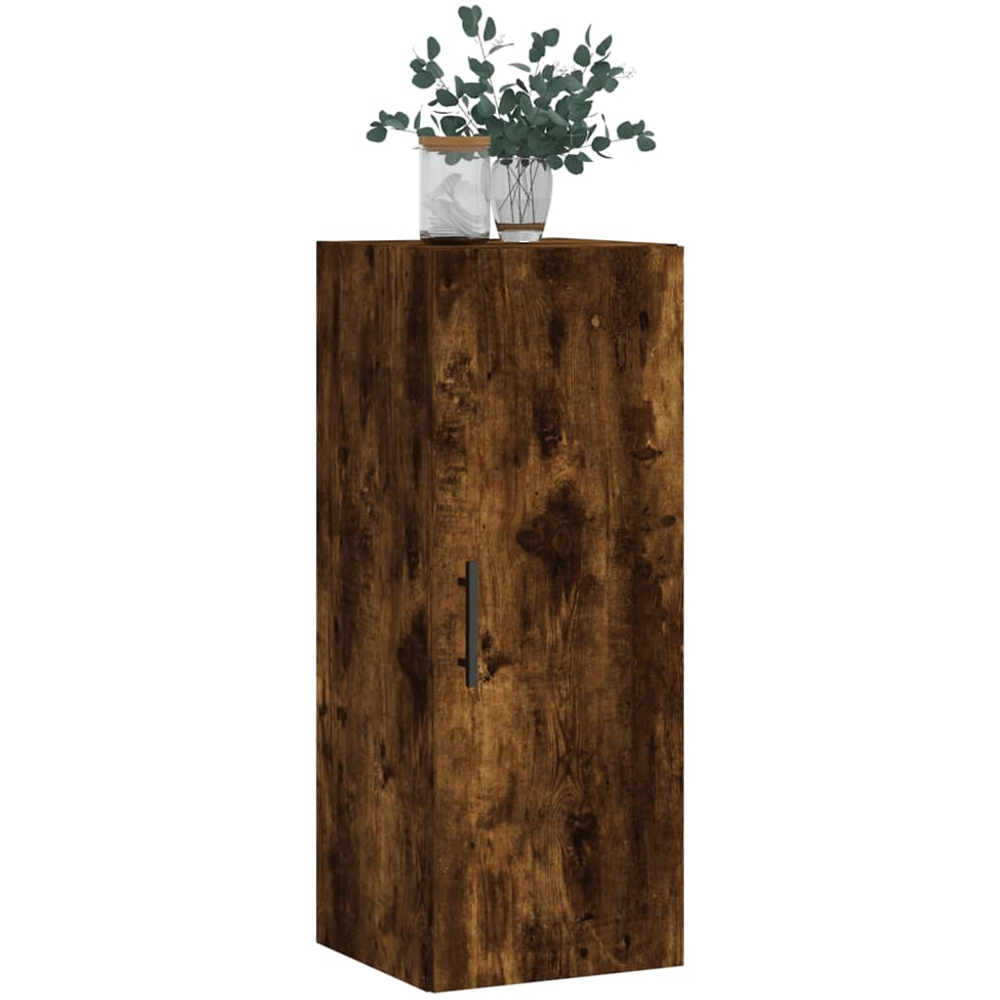 vidaXL Single Door Smoked Oak Wooden Wall-Mounted Cabinet Image 4