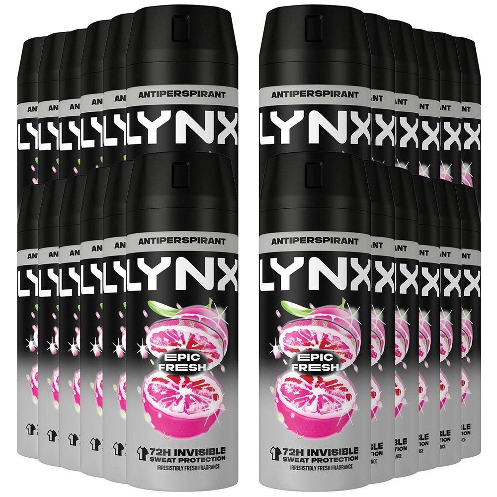 Lynx Epic Fresh Antiperspirant Deodorant Spray 150ml 24 Pack Image 1