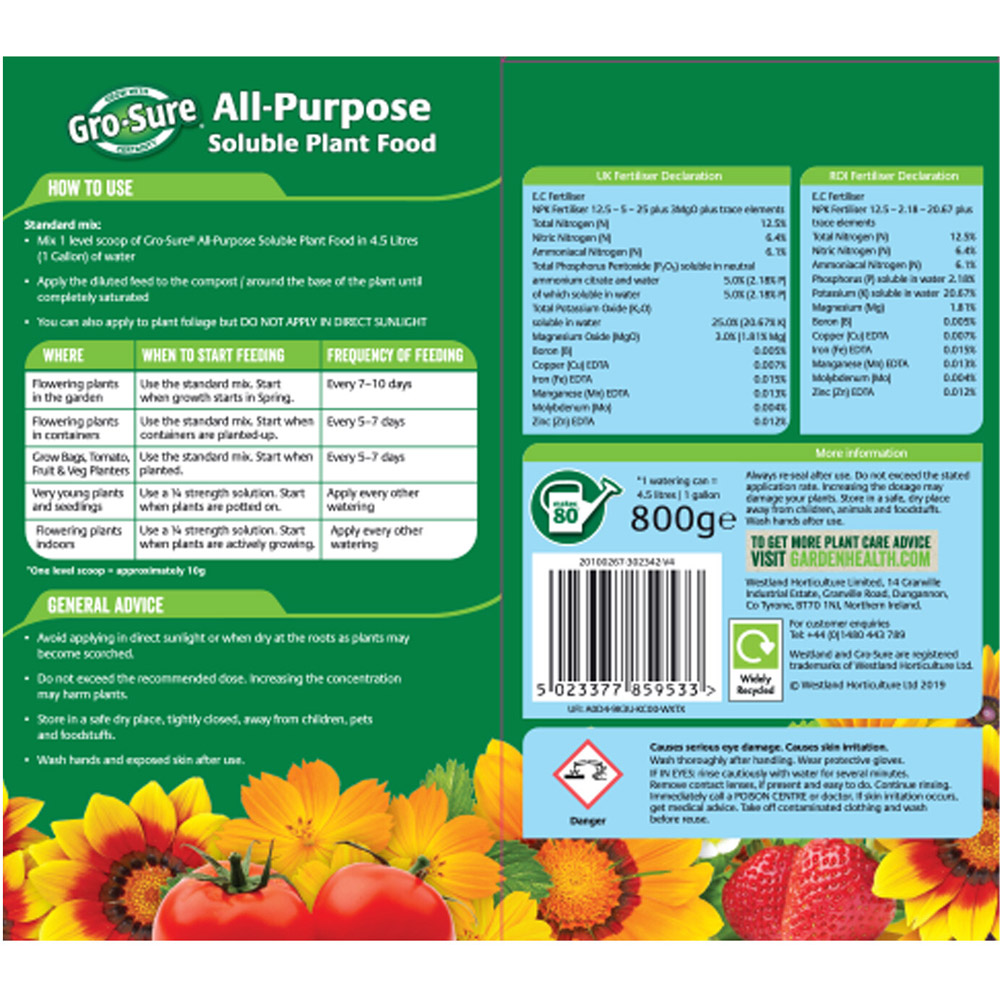 Gro-Sure All Purpose Soluble Plant Food Image 2