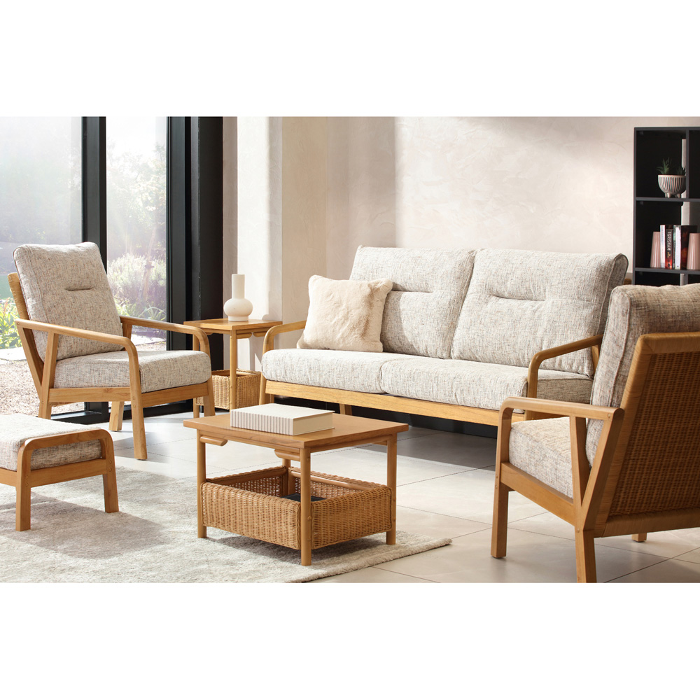 Desser Dubai 5 Seater Light Oak Natural Rattan Farrow Sofa Set Image 5