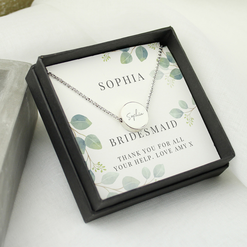Personalised Memento Personalised Botanical Sentiment Silver Tone Necklace and Box Set Image 2