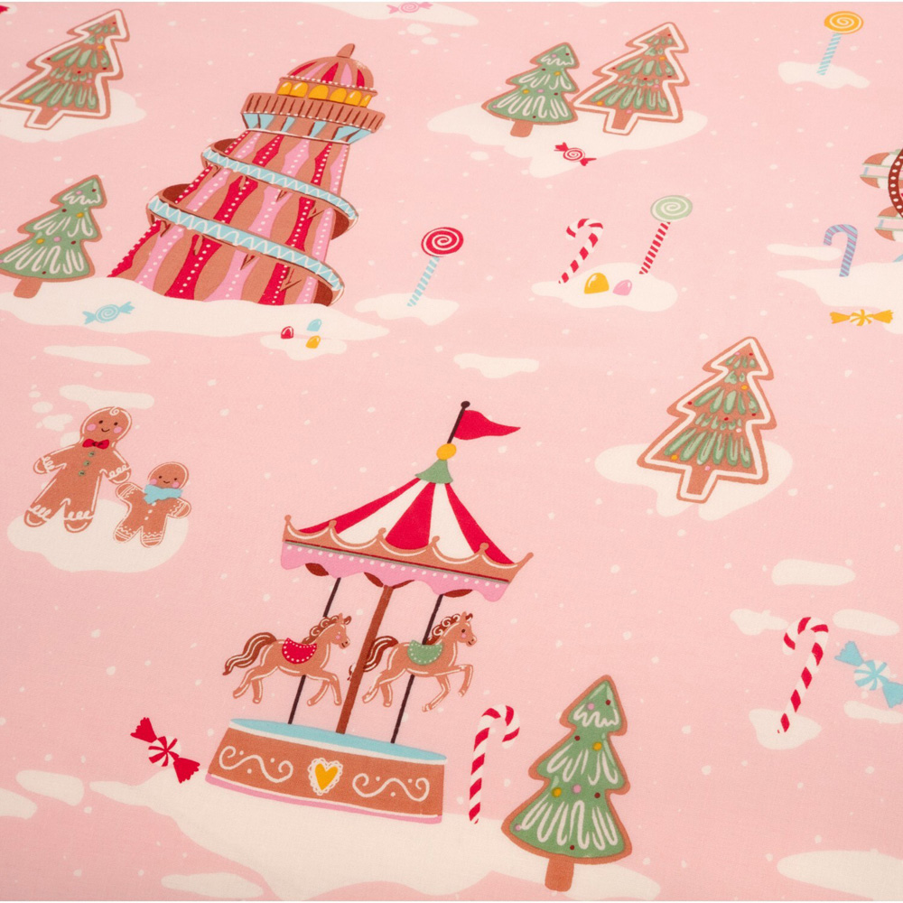 Gingerbread Fairground Duvet Set Pink Single Image 5