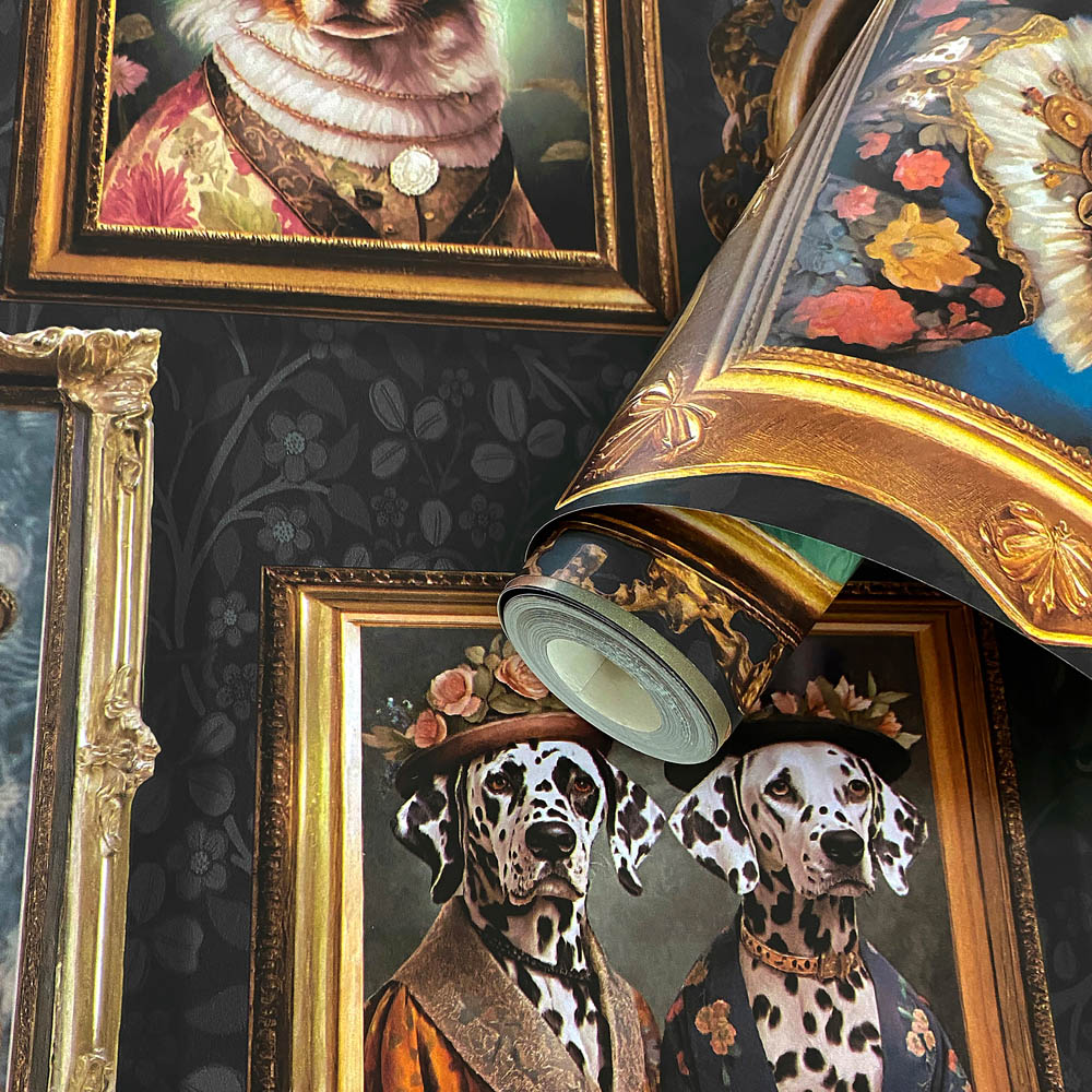 Holden Decor Regal Beasts Charcoal Wallpaper Image 2