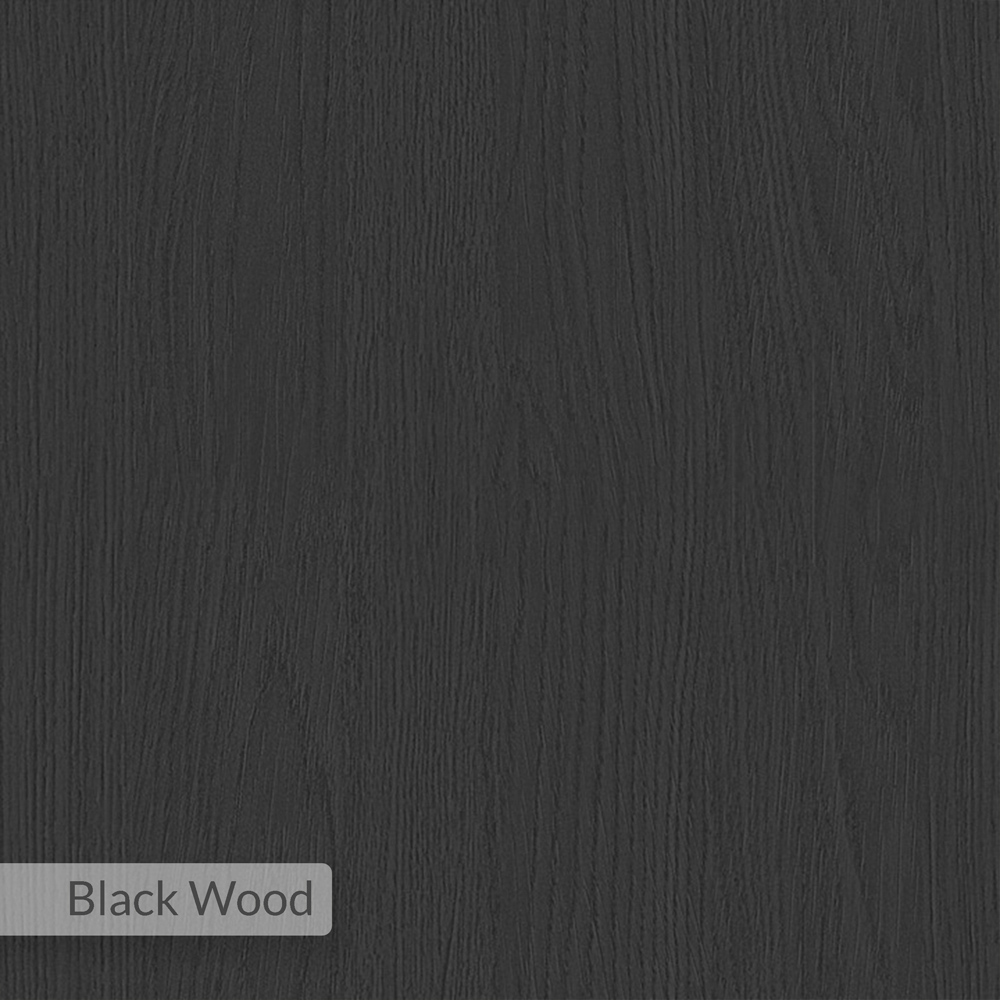 Decortie Elos 2 Shelf Black Wooden Left Side Bedside Table Image 6