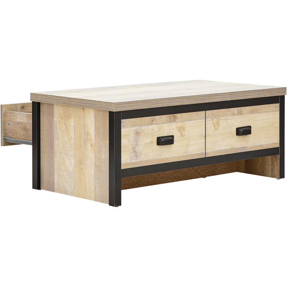 GFW Boston 2 Drawer Oak Coffee Table Image 2