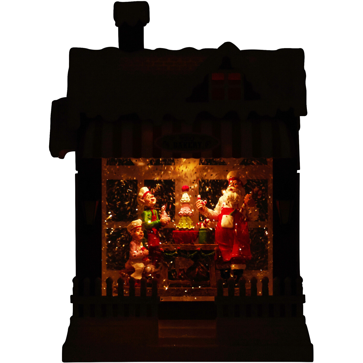 LED Glitter Spinner Santa's Bakery - Red Image 5