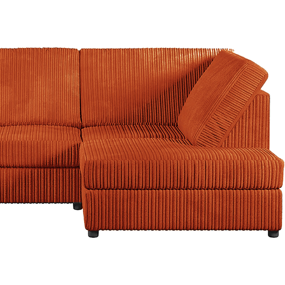 Luxor 4 Seater Orange Jumbo Cord Full Back Right Hand L Shape Corner Sofa Image 4