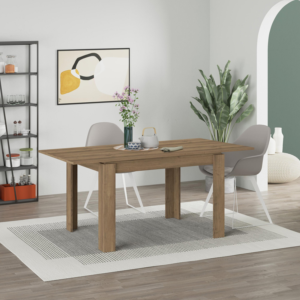 Decortie Tolmen 6 Seater Dark Oak Effect Dining Table Image 4