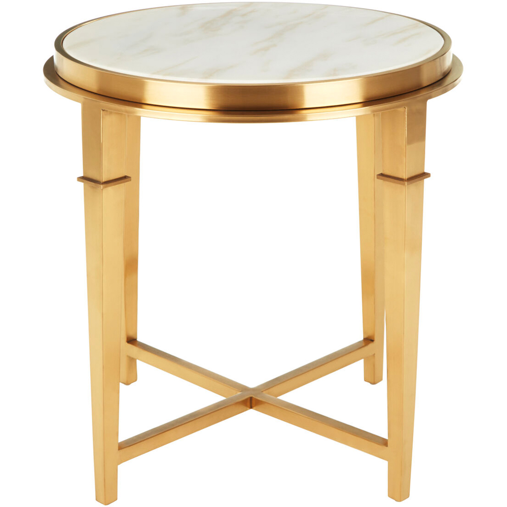 Premier Housewares Gold Finish Round Side Table Image 2