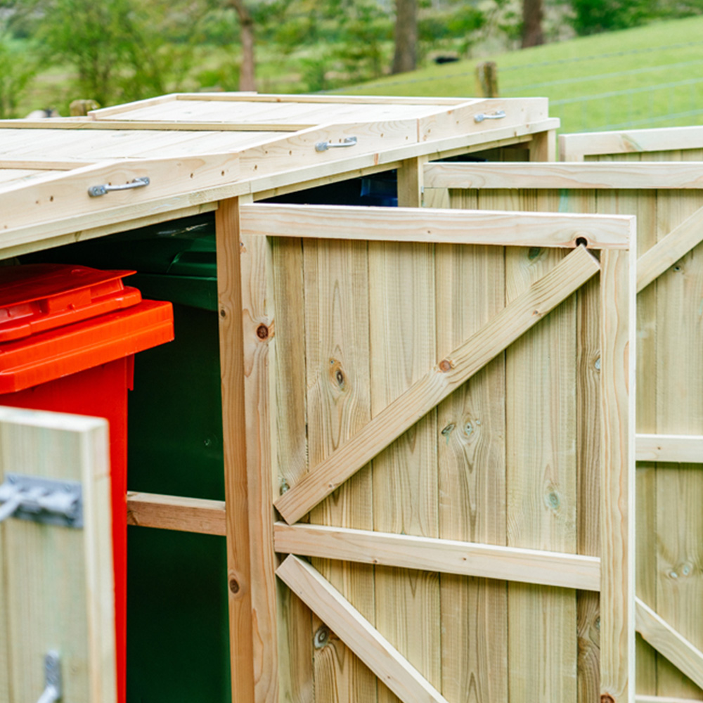 The Garden Village Shireburn 360L Sextet Wheelie Bin Shed Image 5