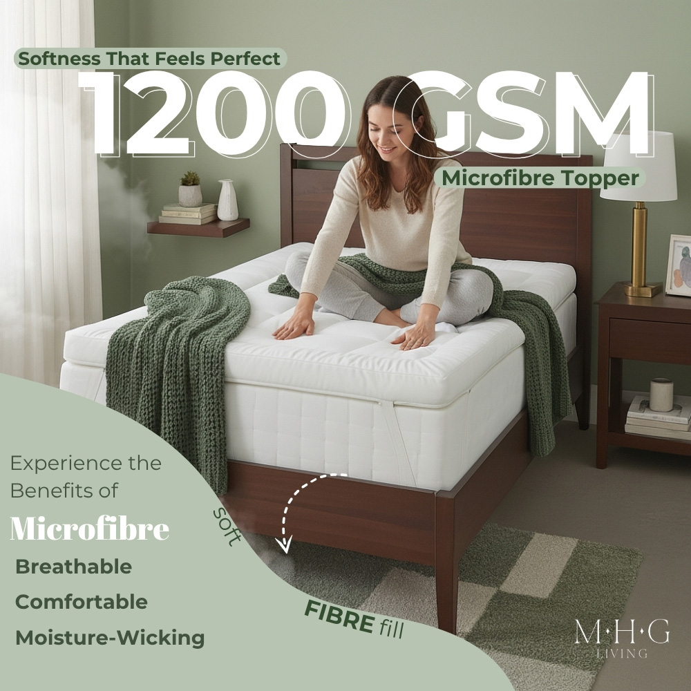 MHG Living Double Hollowfibre Mattress Topper Image 4