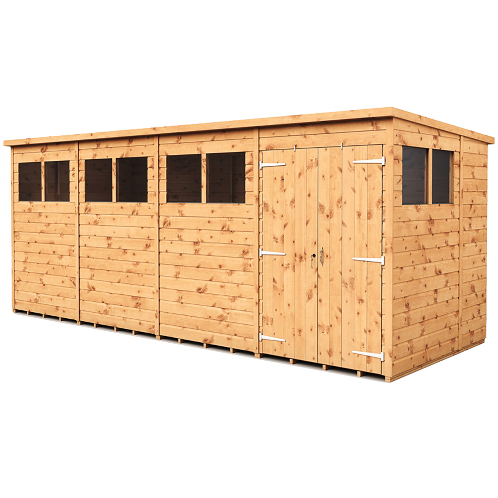 Empire Sheds 16 x 6ft Double Door Tongue and Groove Wooden Pent Garden Shed Image 1
