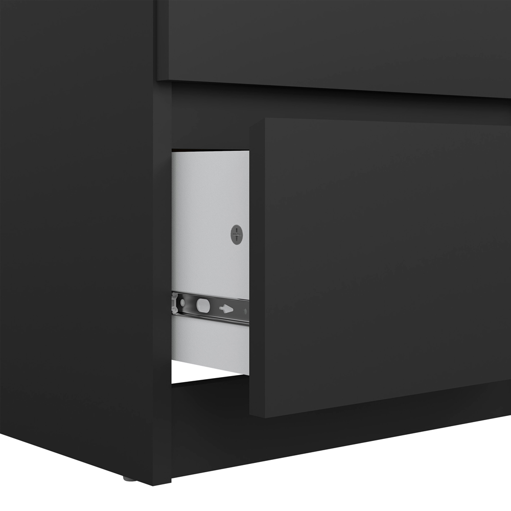 Florence 5 Drawer Matt Black Narrow Chest of Drawers Image 3
