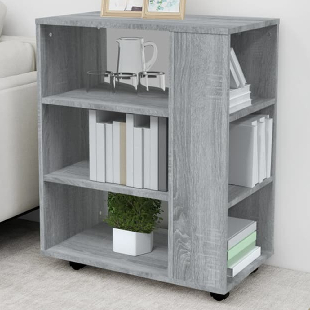 vidaXL 6 Shelf Sonoma Oak Rolling Cabinet Image 1