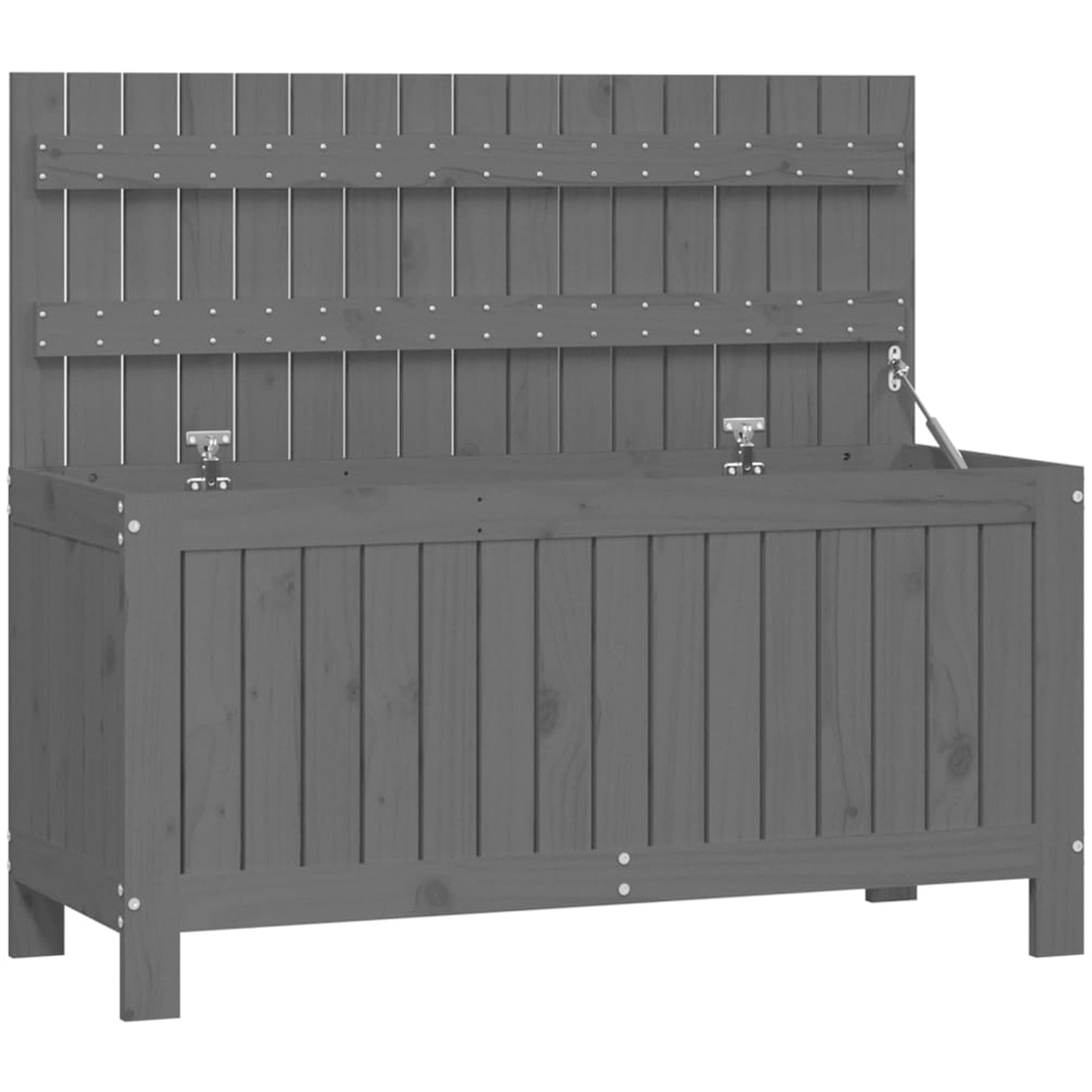 vidaXL 54 x 108 x 42.5cm Grey Pine Wood Garden Storage Box Image 3