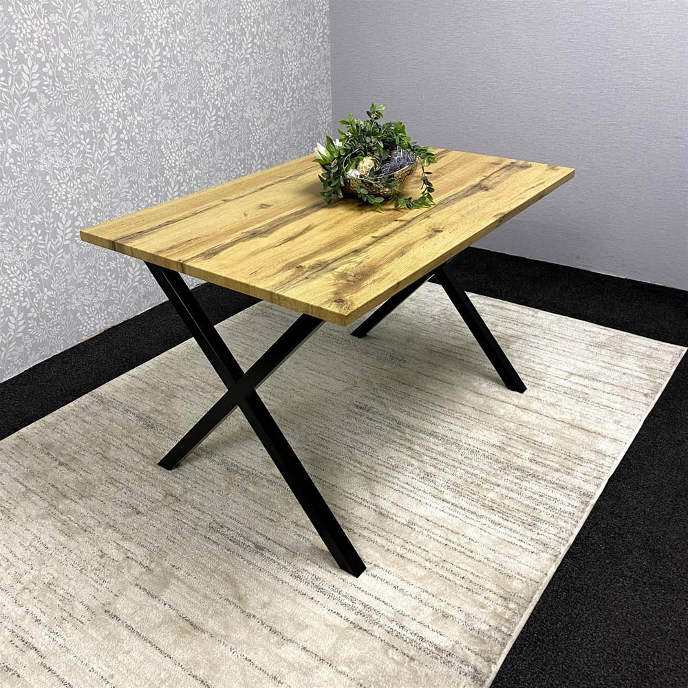 Portland Kosy Koala 4 Seater Dining Set Wood Effect and Cream Image 3