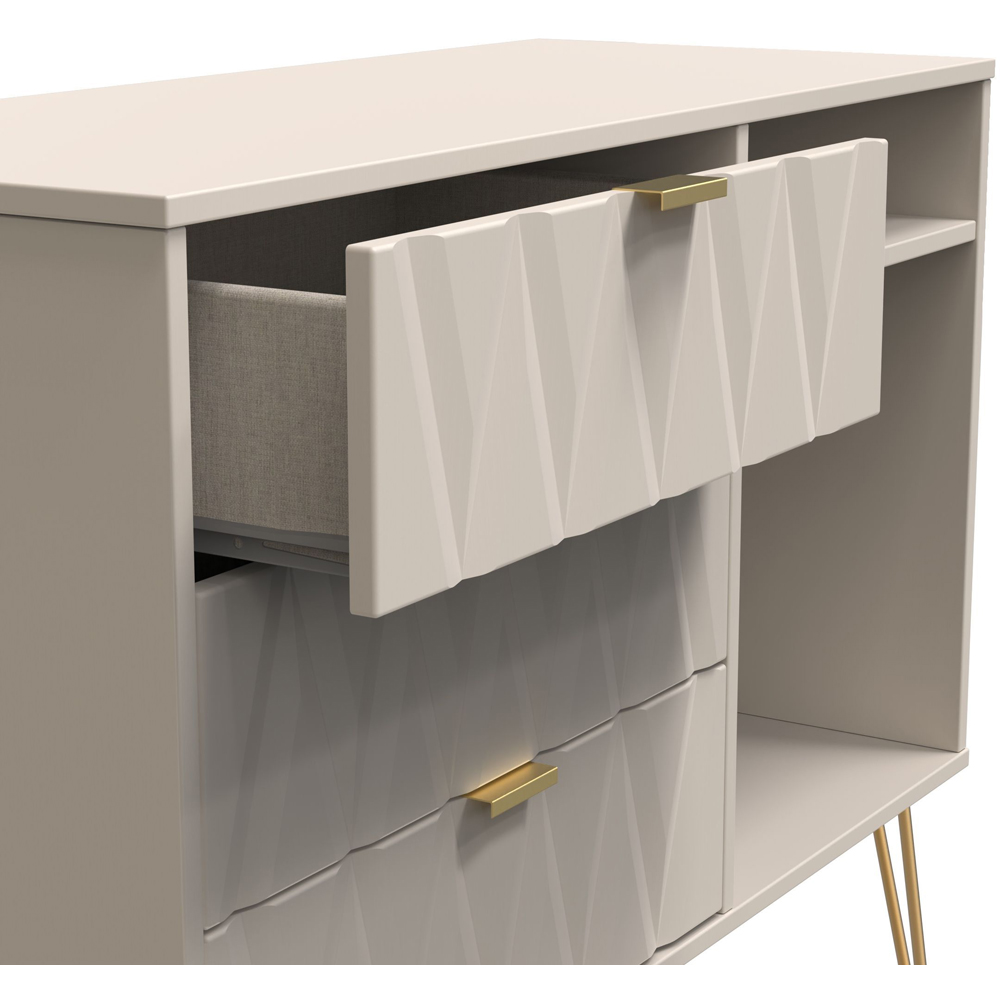 Crowndale Diamond 3 Drawer 2 Shelf Kashmir Matt TV Unit Ready Assembled Image 5