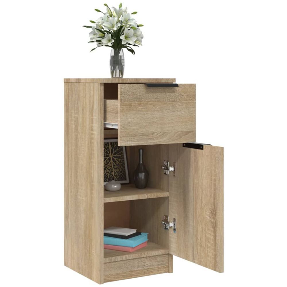 vidaXL Single Door Single Drawer Sonoma Oak Sideboard Image 5