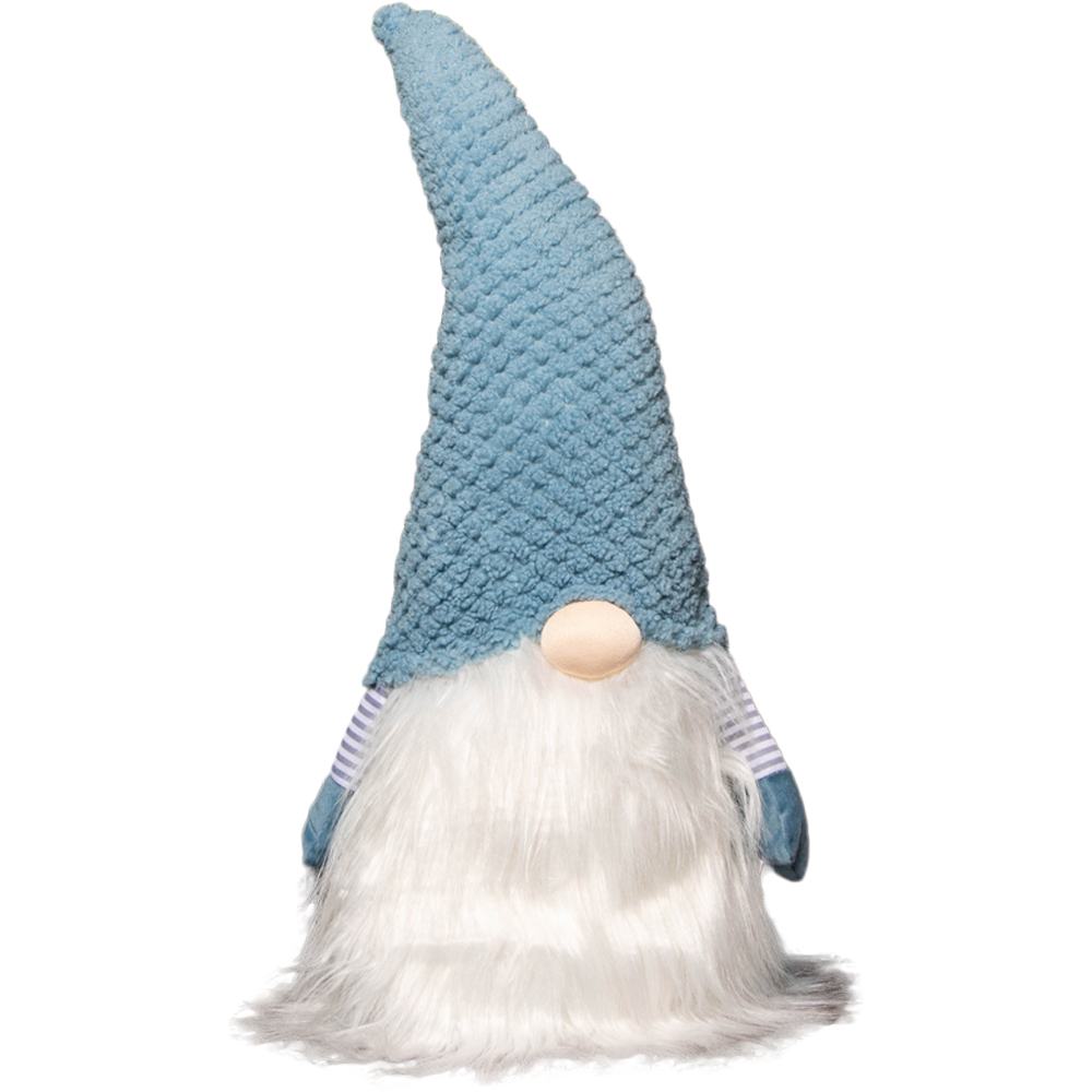 Samuel Alexander Blue Sitting Christmas Gonk Decoration with Knitted Hat 65cm Image 1