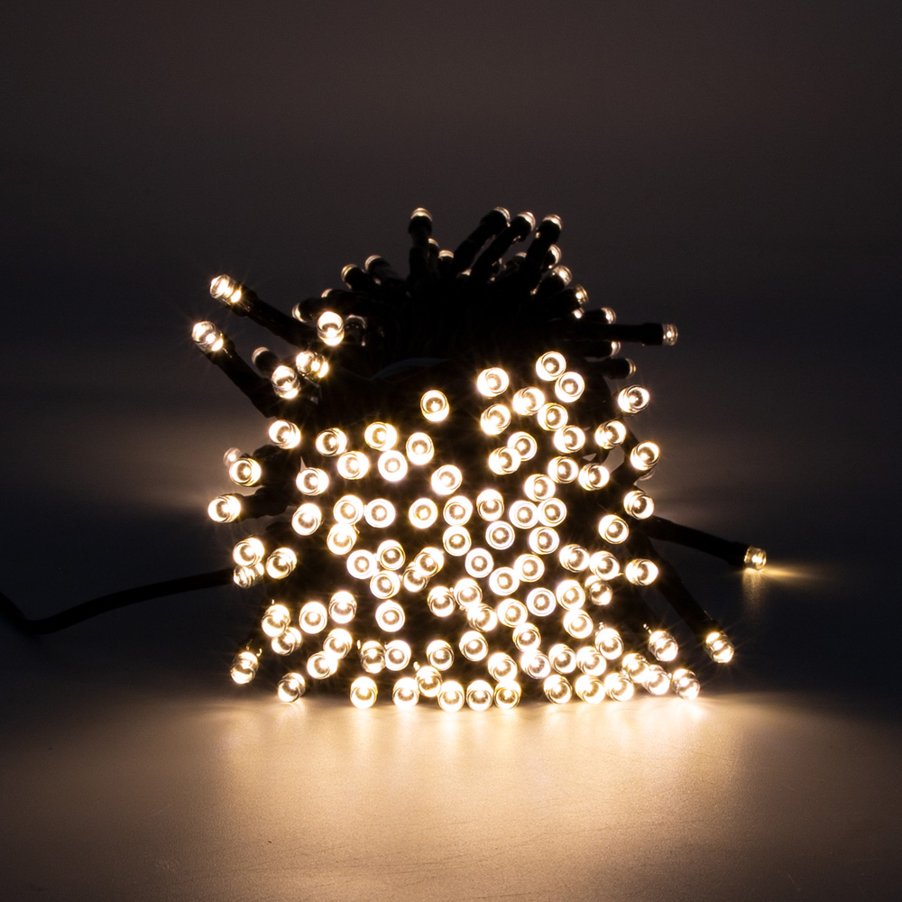 GardenKraft 200 Bulbs Warm White LED Solar String Light Image 3
