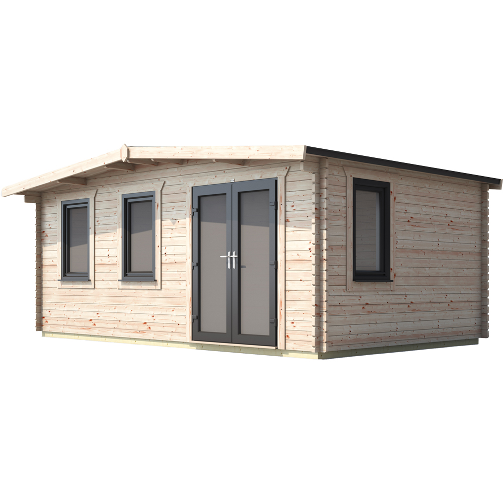 Power Sheds 12 x 18ft Right Double Door Chalet Log Cabin Image 1