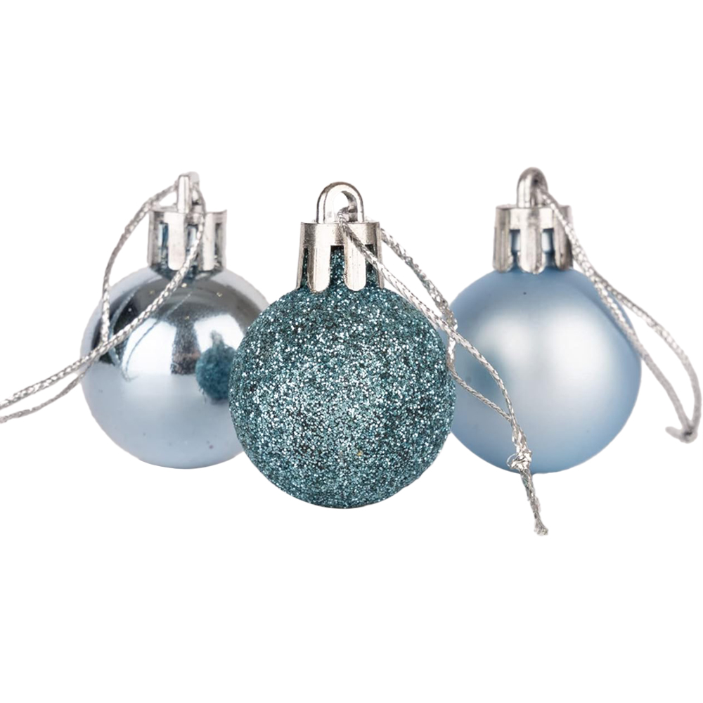 Shatchi 3cm Light Blue Shatterproof Christmas Bauble 24 Pack Image 2