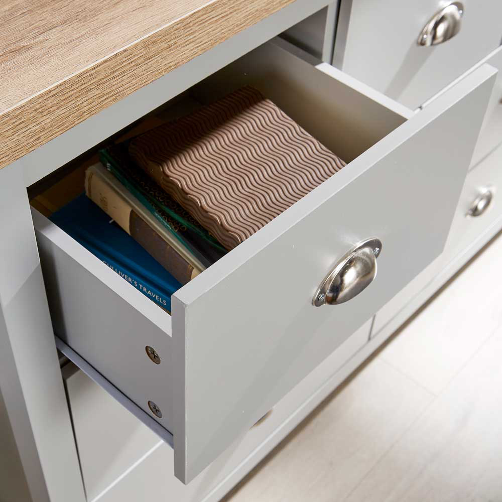 Home Source Avon 7 Drawer Grey Chest of Drawers Image 6