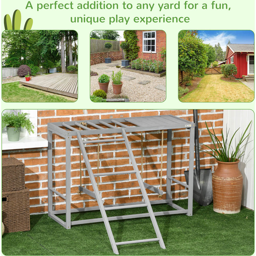 PawHut Grey 3-4 Chicken Coop Activity Play Set Image 5
