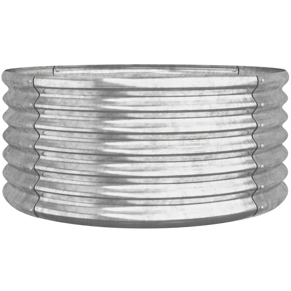 vidaXL Silver Galvanised Steel Garden Planter 36 x 80 x 80cm Image 1