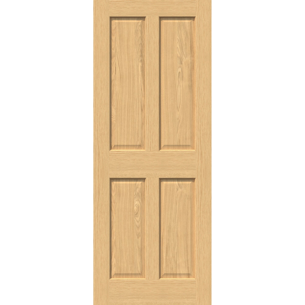 Green & Taylor Traditional Oak 4 Panel Prefinished Internal Door 1981 x 610mm Image
