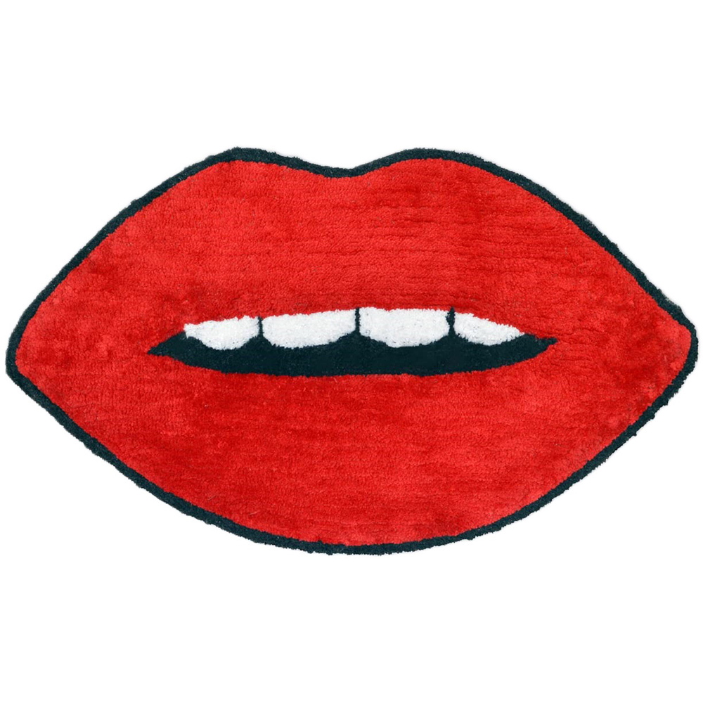 Mooky Mats Red Lips Shaped Bath Mat 50 x 90cm Image 1