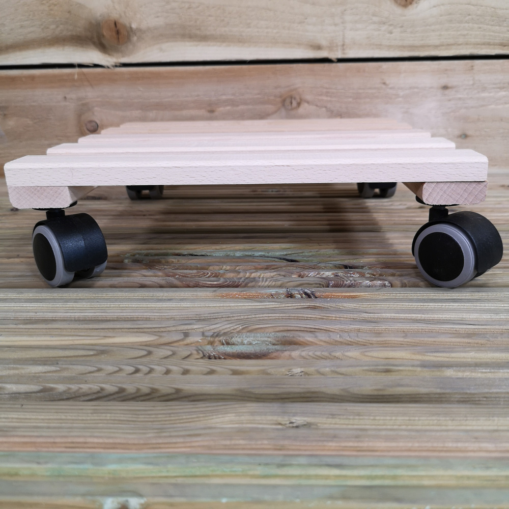 Samuel Alexander Square Wooden Plant Pot Stand Trolley on Castors 29 x 29cm Image 5