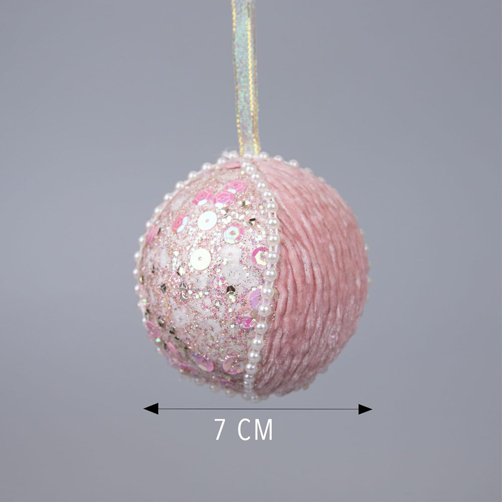 Shatchi Baby 7cm Pink Christmas Bauble 1 Pack Image 3