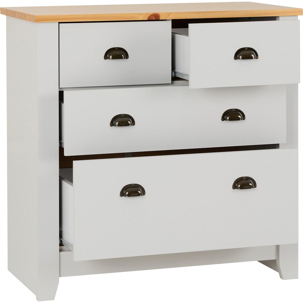 Seconique Ludlow 4 Drawer Grey and Oak Effect Chest Image 4