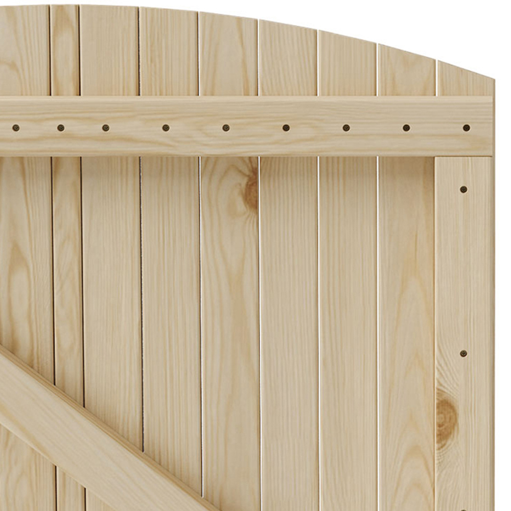 Living and Home Wooden Arch Top Garden Gate with Latch 3.4 x 5.9ft Image 3