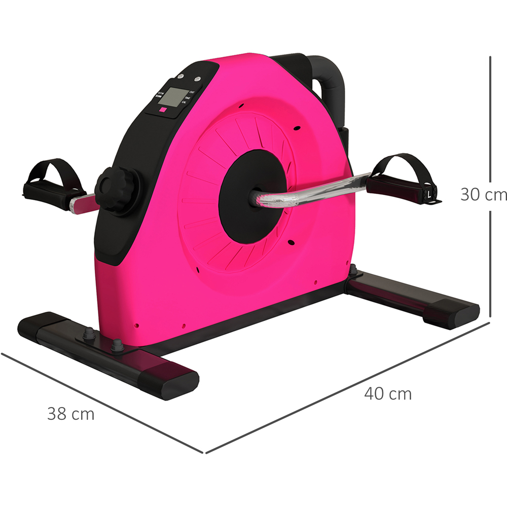 SPORTNOW Pink Portable Mini Exercise Bike with LCD Display Image 7