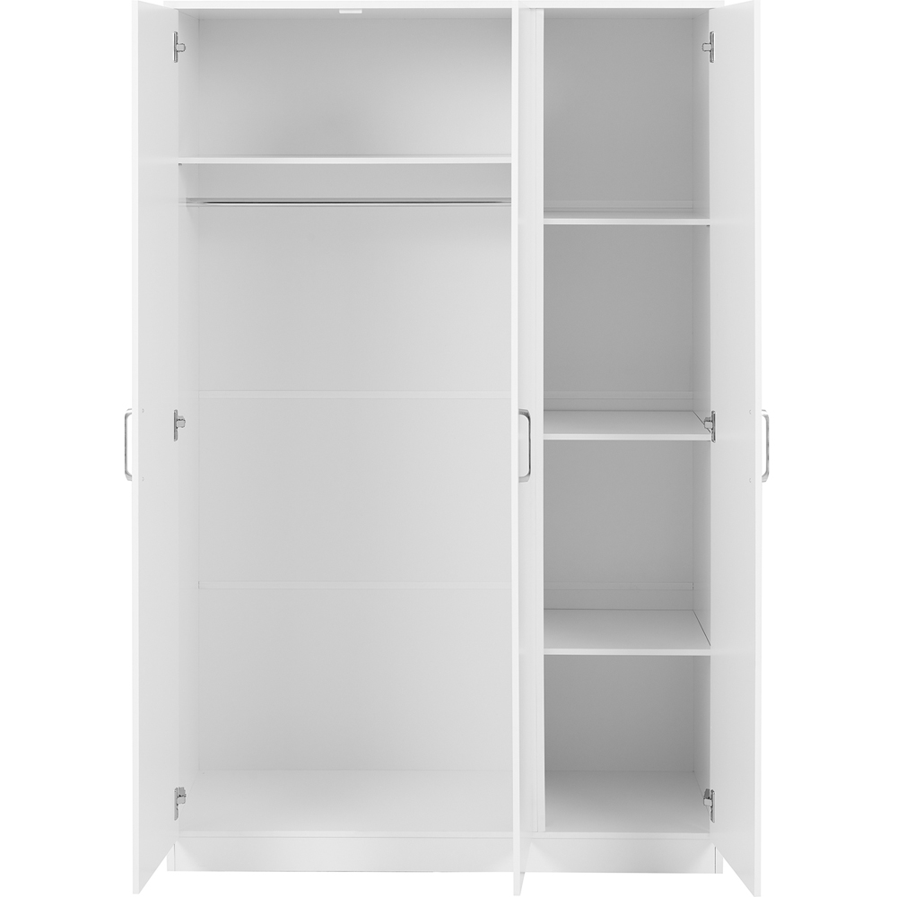 Seconique Dakota 3 Door Wardrobe White Bedroom Furniture Set Image 6