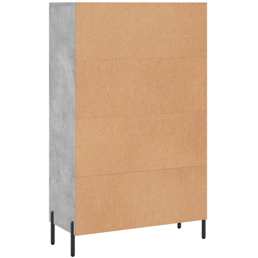 vidaXL 2 Door Single Drawer Concrete Grey Highboard with Black Handle and Legs Image 8