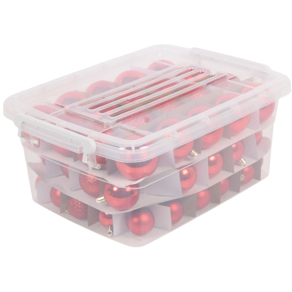 Pack of 70 Christmas Baubles Red Image 2