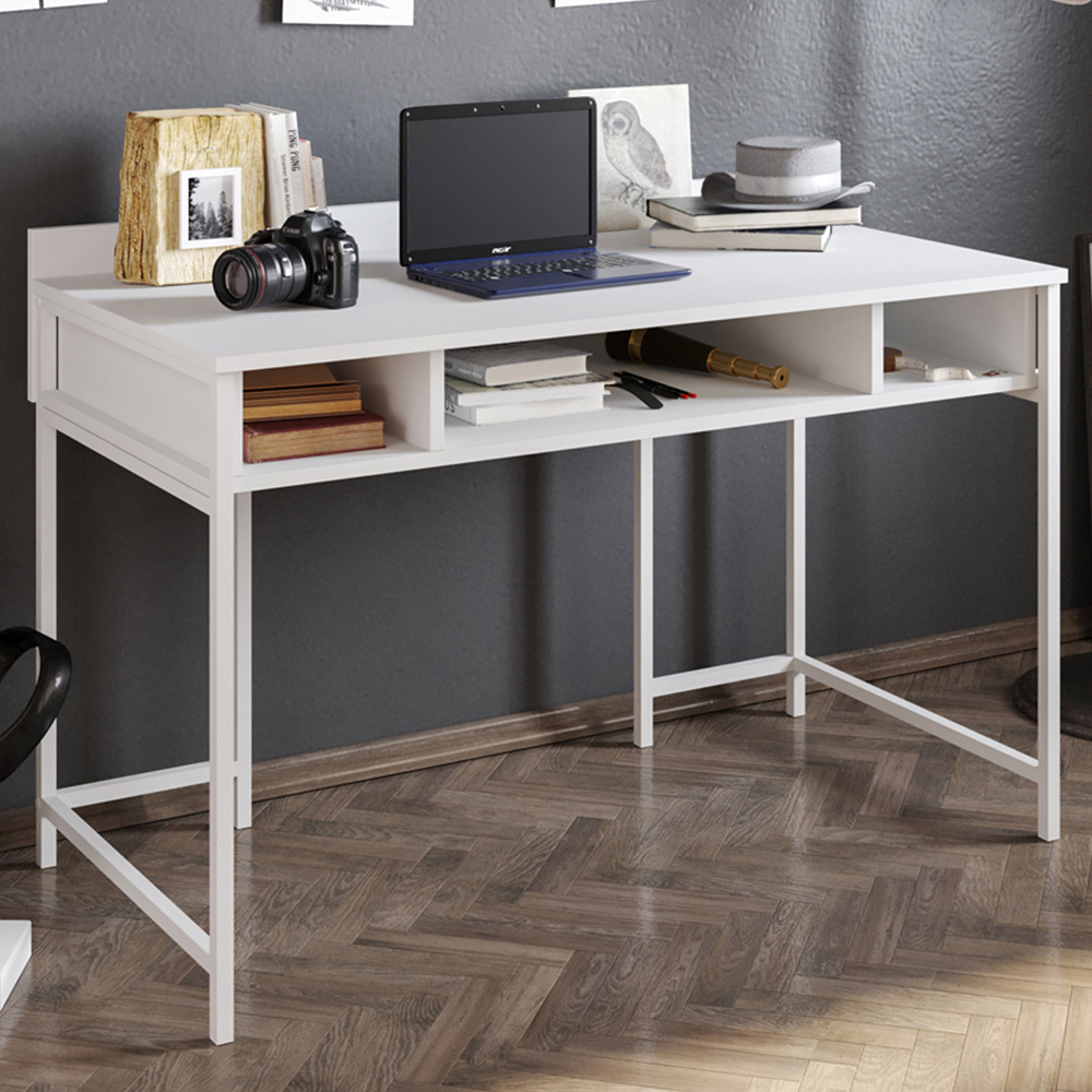 Decorotika Tumata 3 Shelf Study Desk White Image 1