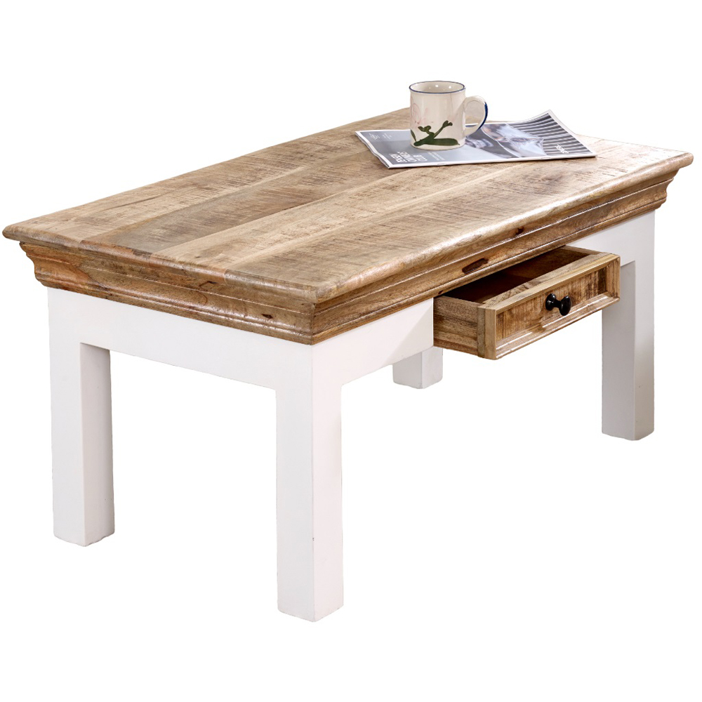 Brooklyn Alfie Single Drawer Solid Mango Wood Coffee Table Image 3