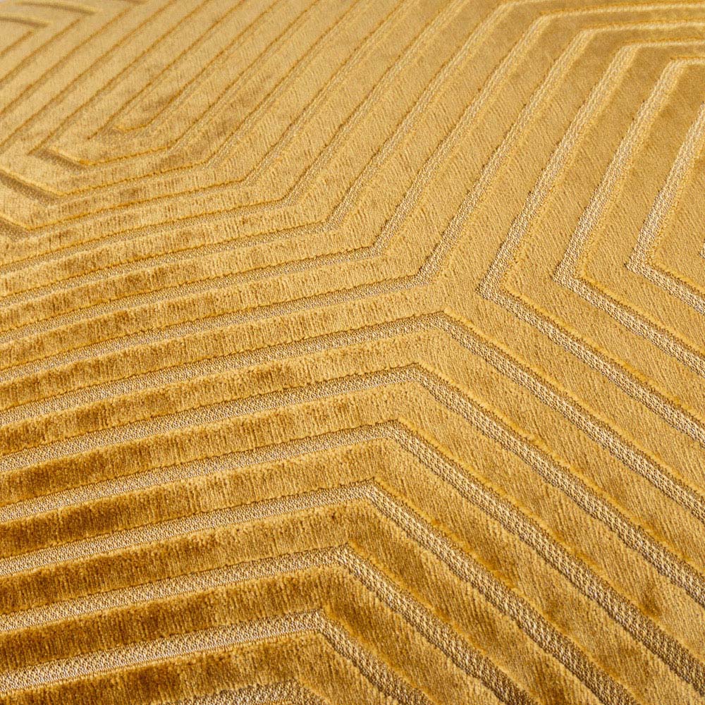 Paoletti Evoke Cut Gold Velvet Cushion 55 x 55cm Image 4