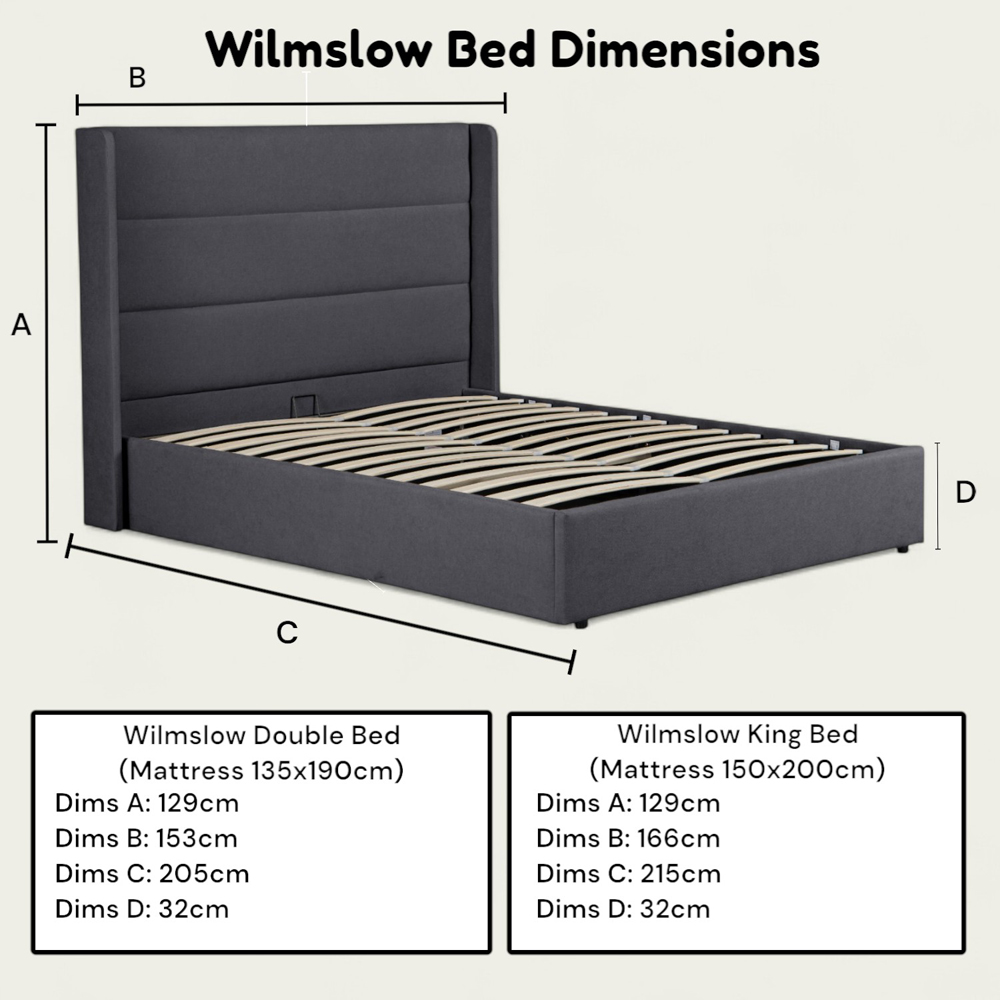 Wilmslow Double Natural Ottoman Bed Image 9
