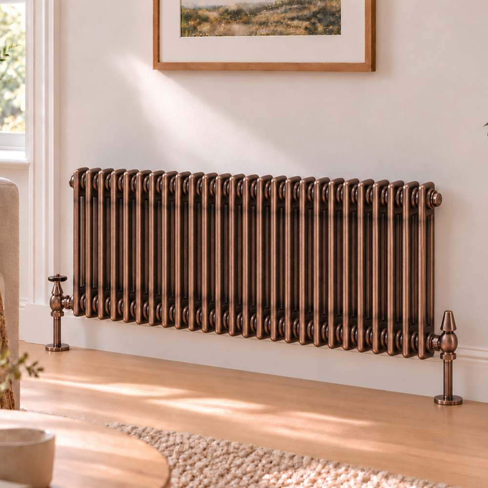 Go Bathrooms Clarence Antique Copper 2 Column 26 Section Radiator 400 x 1190mm Image 2