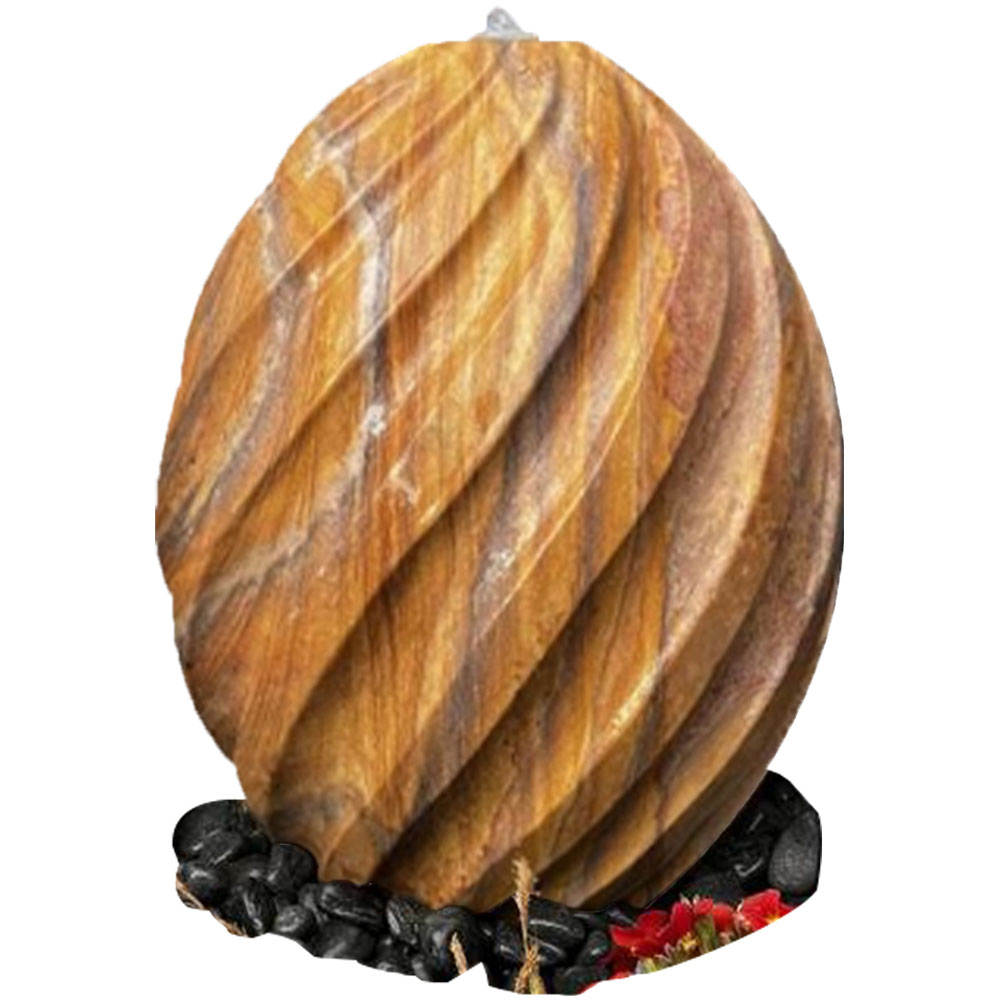 Tranquillity Sandstone Pine Solar Powered LED Water Feature 50cm Image 1