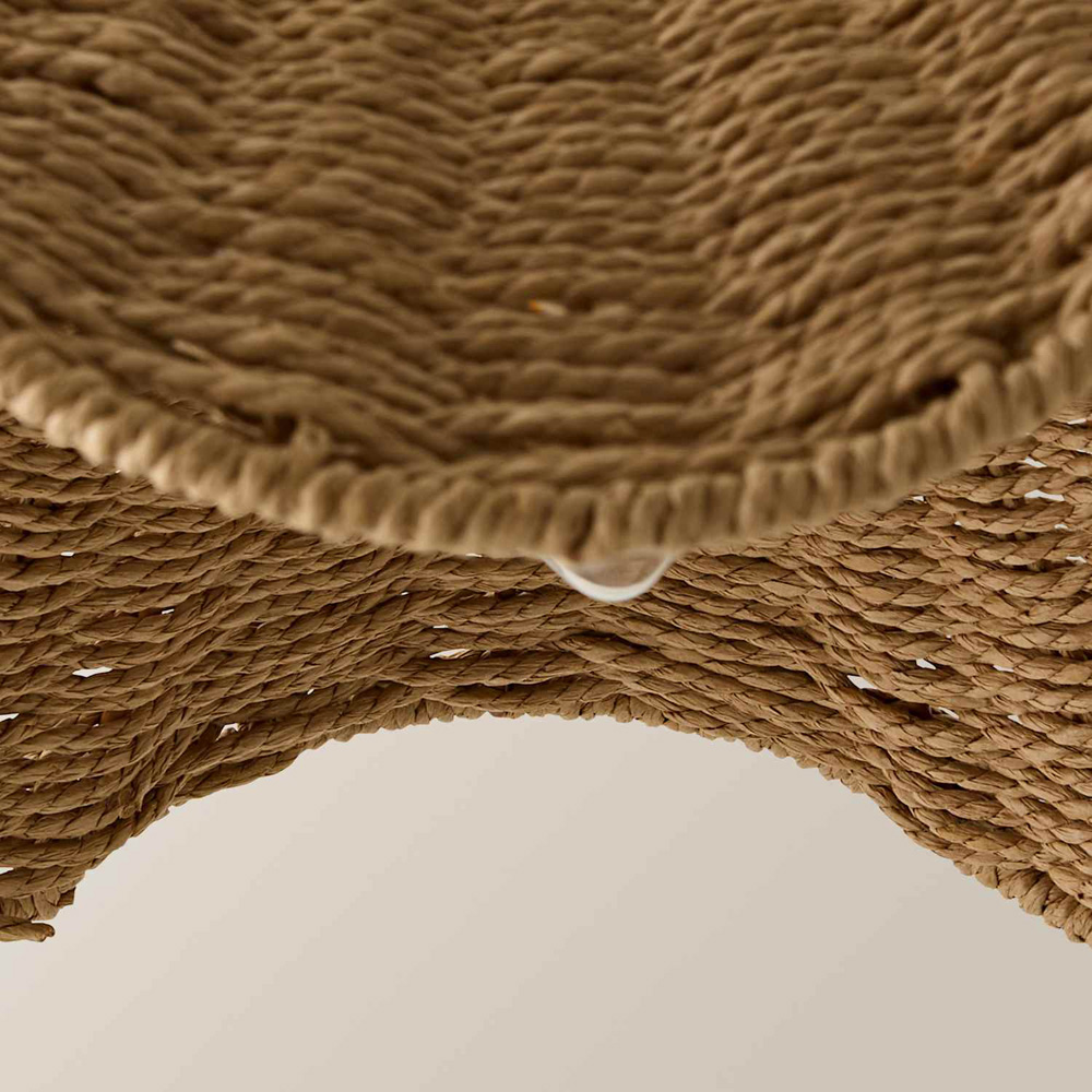 ValueLights Loretta Natural Wicker Wave Easy Fit Ceiling Pendant Light Shade 52cm Image 5