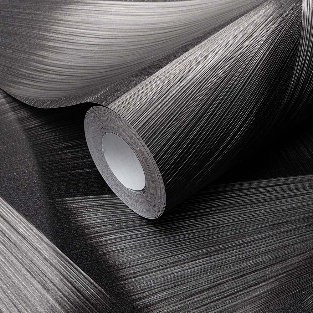 Erismann Pose Striking Geometric Textured Black Vinyl Wallpaper Image 2