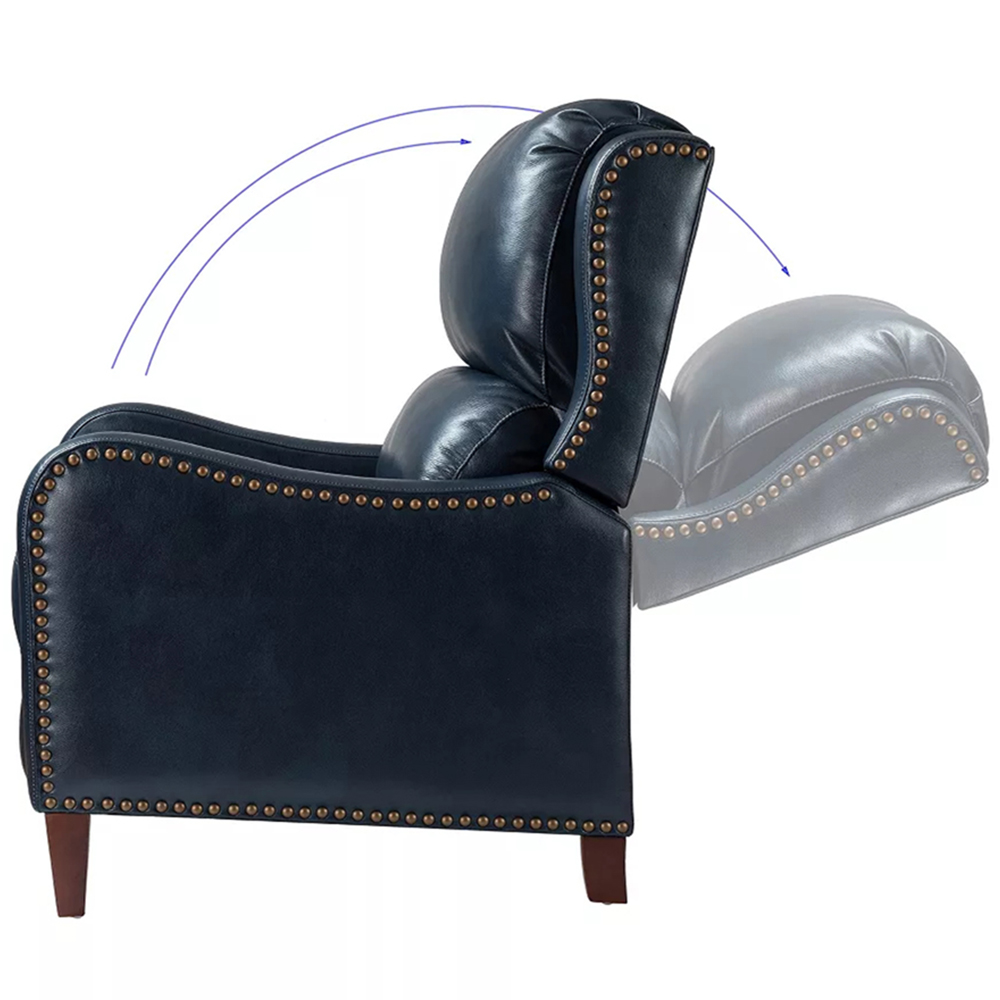 Furniture One Black Leather Pushback Recliner Chair Image 2